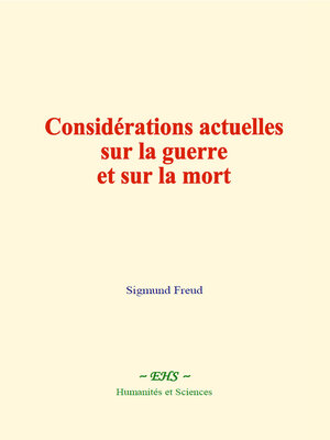 cover image of Considérations actuelles sur la guerre et sur la mort